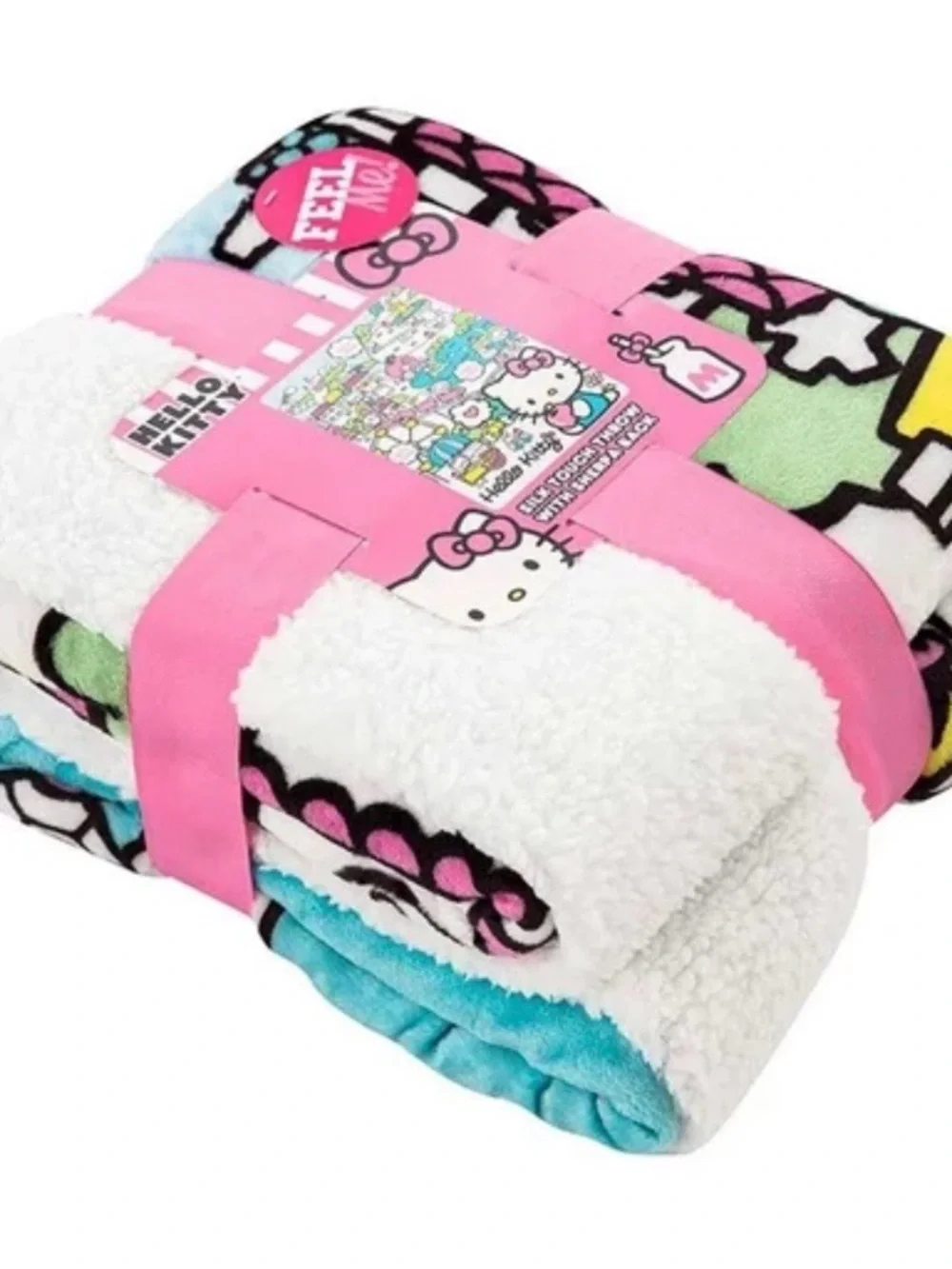 Hello Kitty Pink, Teal & Yellow Party Tablecover - Sanrio